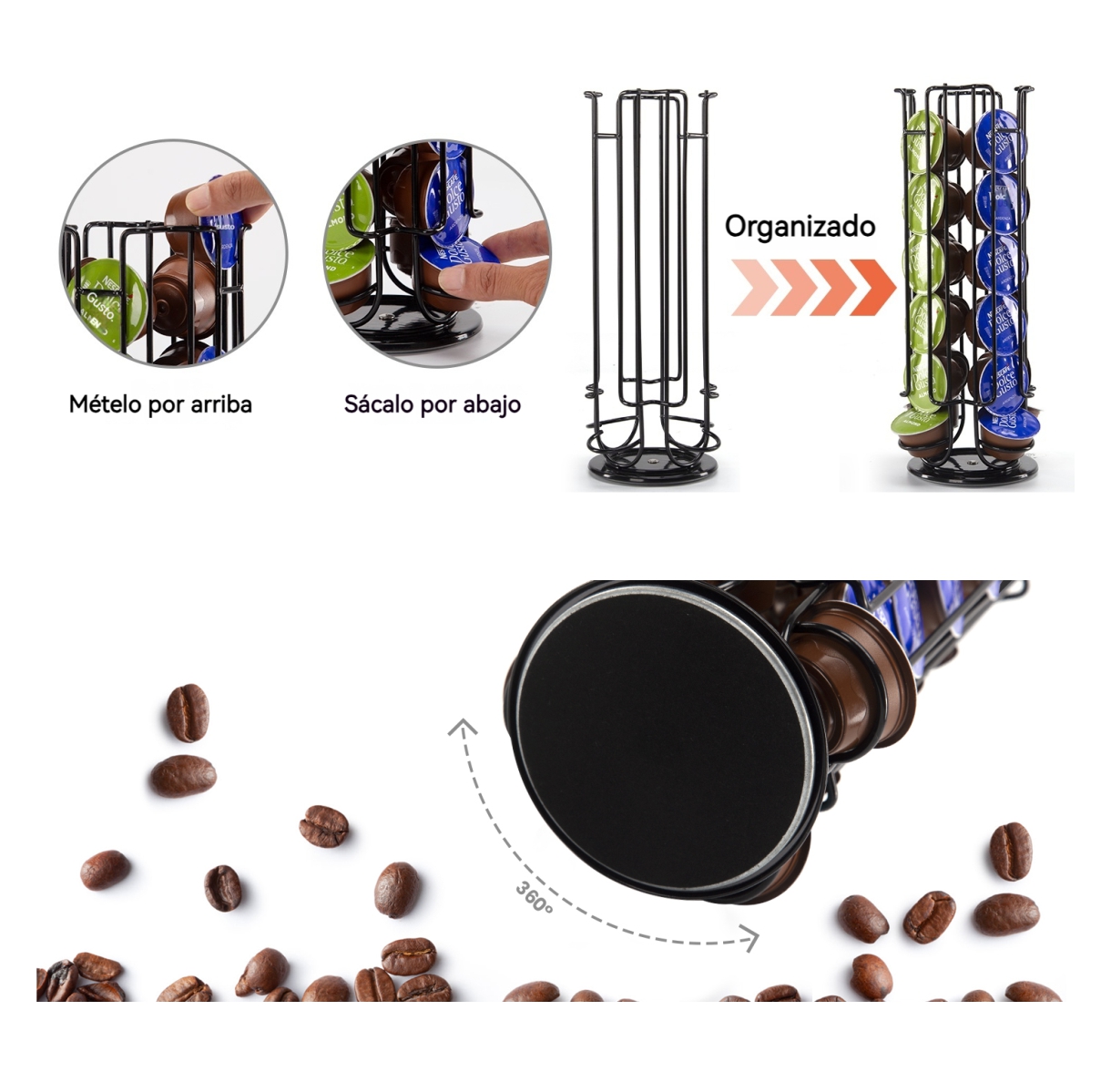 Dispensador Capsulas Café Base Giratoria